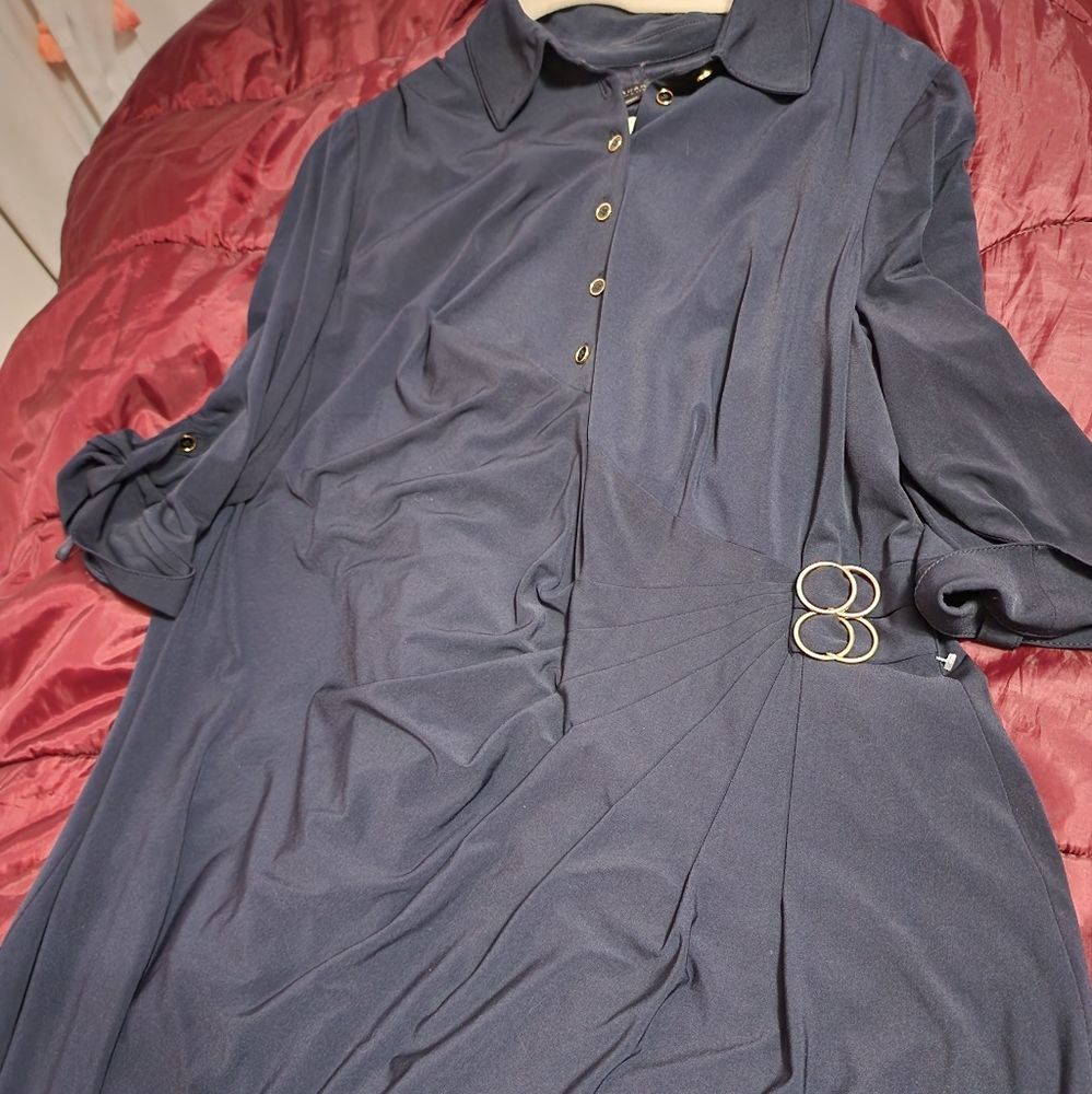 Plus TAHARI Navy dress